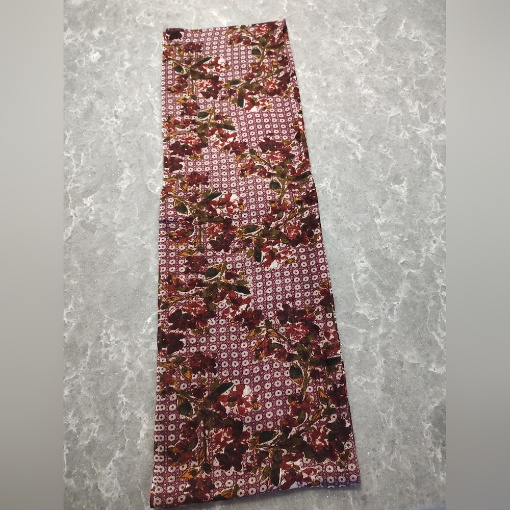 J.Jill infinity Scarf Cranberry with Flowers